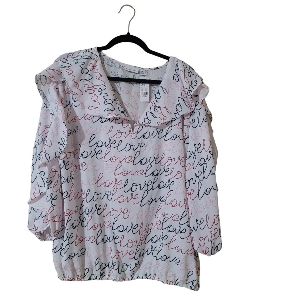 NWT-New York & Co, Women's Plus XXL Ruffle Blouse